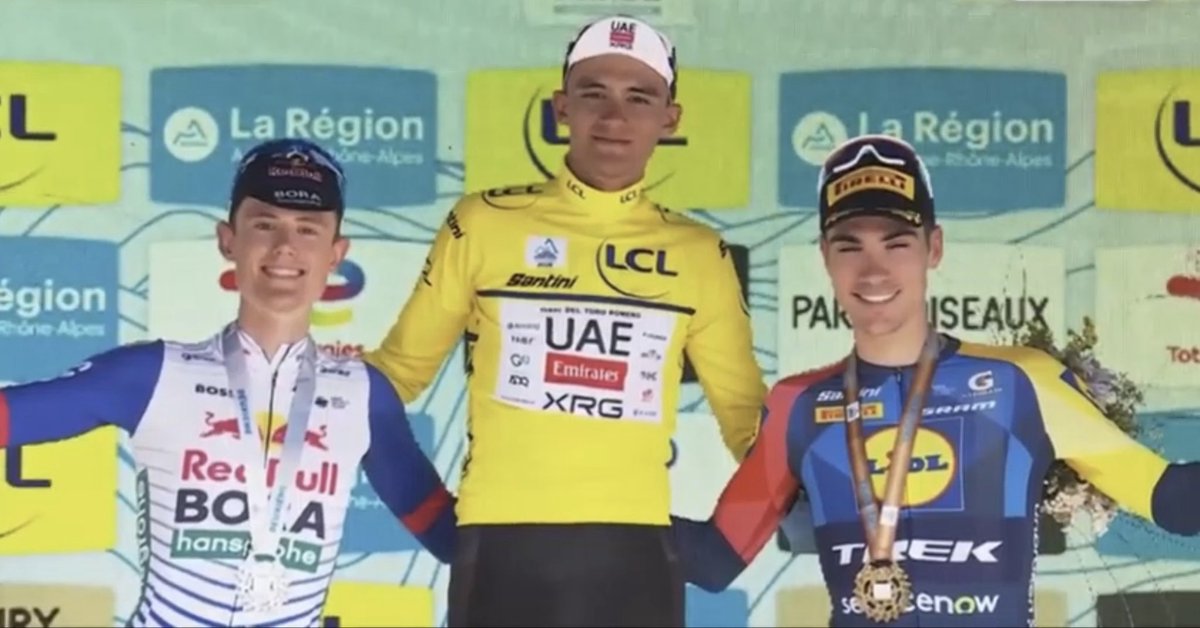 Cycling_Kingdom's tweet photo. ☝️ The Podium!
🇫🇷 Tour Auvergne Rhone Alpes 2026 Stage 8️⃣
🗓️ Sunday, June 14th
🚩 #Beaufort
🏁 #PlateaudeSolaison #Brison
📏 120, 1 km
⛰️ 3.860m elevation gain
#TourAuvergneRhoneAlpes #Auvergne #Rhone #Alpes #DauphinéLibéré #Dauphine #CriteriumduDauphine #France https://t.co/fIiLQdhmP0