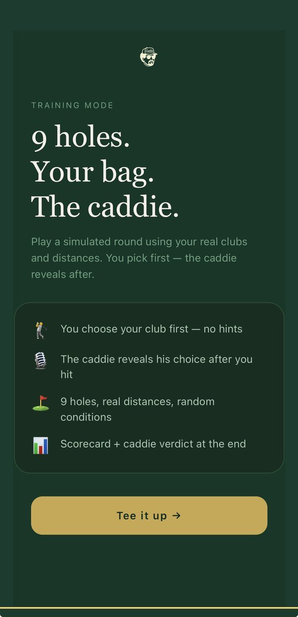 granit29Ox's tweet photo. @Skaime11 Version Golf:   9and4 caddie: https://t.co/PrcUwGZ52L Llenas tu bolsa con tus palos y tus distancias + confianza en cada uno. Juegas los 9 hoyos. https://t.co/T5tksU5f4S