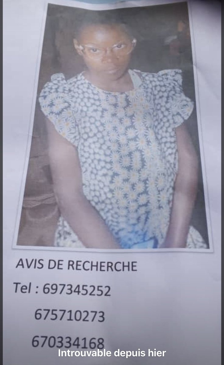 martialk237's tweet photo. Max de partage svp. Sa dernière localisation est Dschang, où elle vivait. 🙏🏾 https://t.co/YmDuVYCRy0