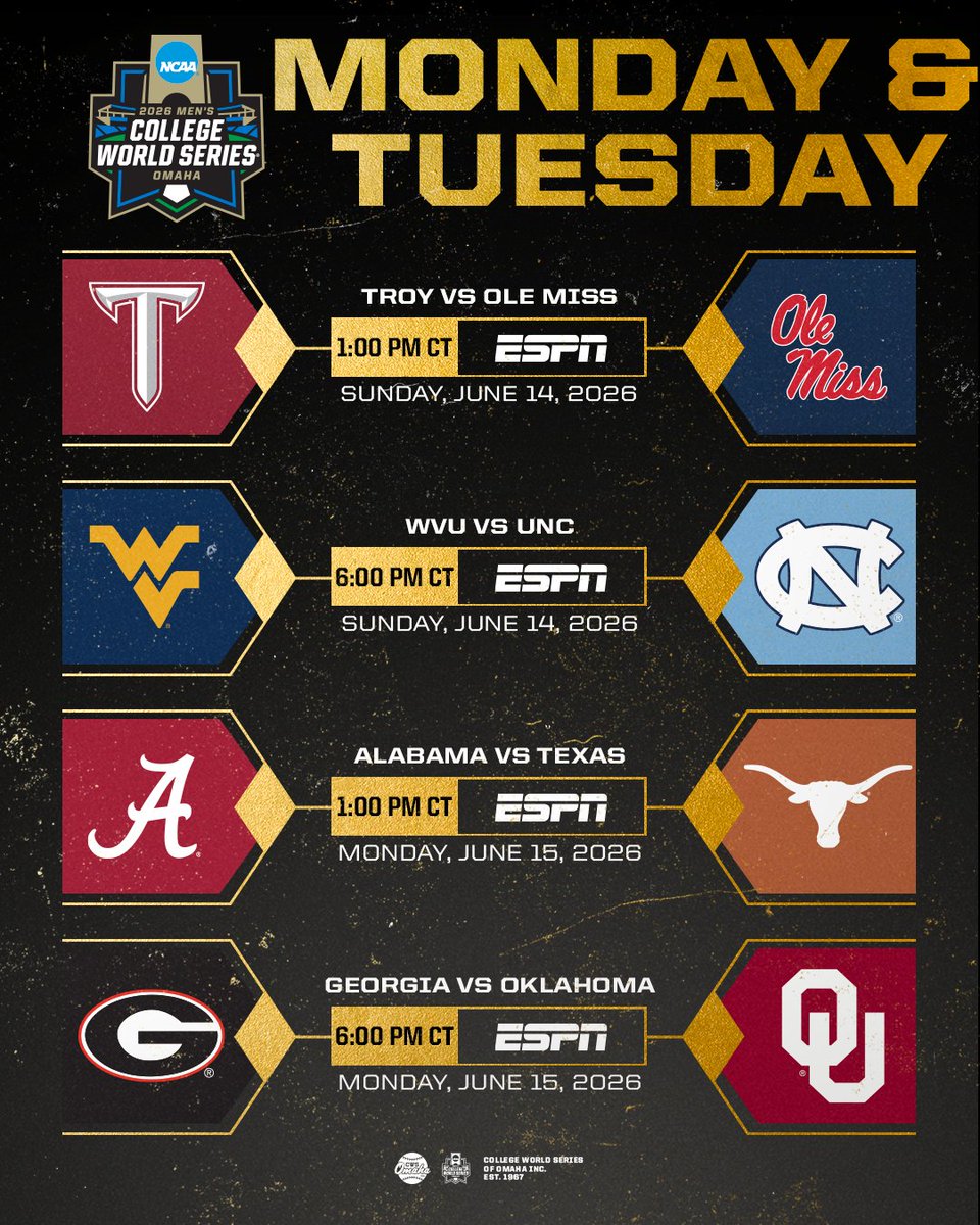 CWSOmaha's tweet photo. Updated Schedule!

#MCWS x #RoadToOmaha https://t.co/R3wGpNoefw