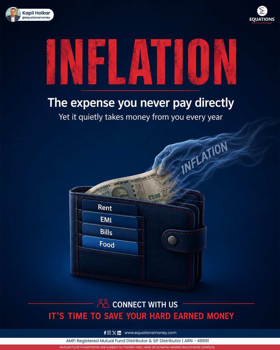 EquationsMoney's tweet photo. Think you’re managing your budget perfectly? Take a closer look at your wallet. 👇

Secure Your Future Now:

📞 Phone: +91 99931 50077
🌐 Website: https://t.co/yCGWRorsJQ
📧 Socials: @equationsmoney
.
#Inflation #EquationsMoney #SmartInvesting #FinancialFreedom #WealthManagement https://t.co/P1xs77bvdd