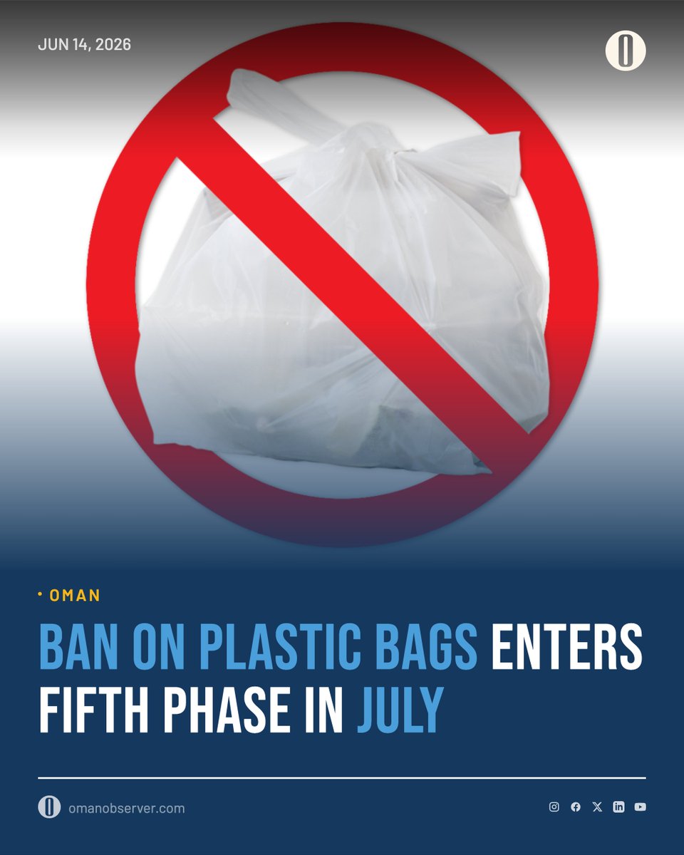 OmanObserver's tweet photo. Ban on plastic bags enters fifth phase in July 
https://t.co/cwZxEn72Gj via @omanobserver https://t.co/RTGGyIZKuk
