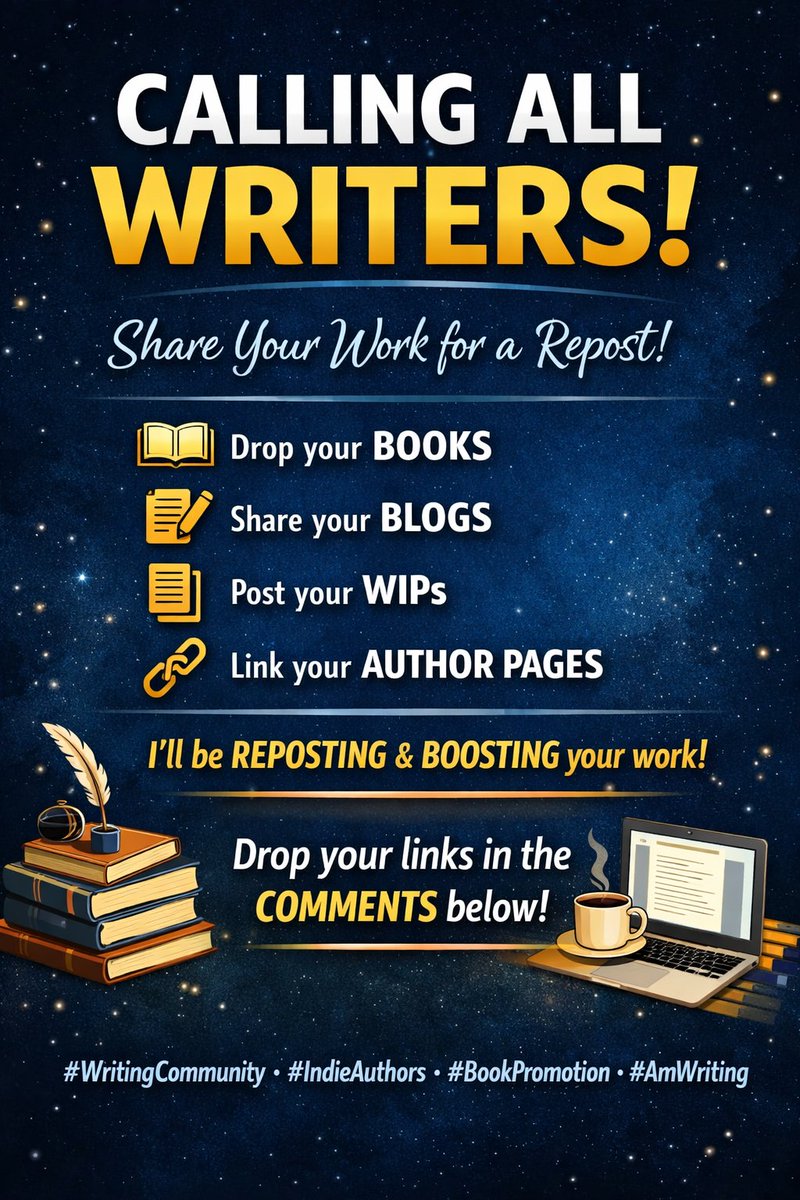 Angela14082000's tweet photo. #SundayBookBoost
Hello #WritingCommunity &amp; #WritersLift
Drop your #Book, #WIP, or #BookLink below
Like, repost, and support fellow authors.
Let's help great stories reach more readers
#WritingCommunity #BookTwitter #WritersLift #IndieAuthors #AuthorsSupportAuthors #AmWriting https://t.co/AhJDIANQlJ