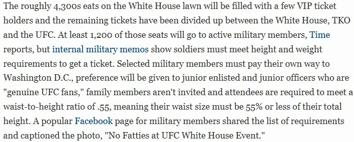 SeanFlahertyIA's tweet photo. @ForecasterEnten I don't think he's worried about mass opinion; I worry the blood spectacle on the White House lawn is in part about cultivation of a civilly dominant warrior class and adherents. 1200 of 4000 seats reserved for junior officers and enlisteds who meet physical fitness standards. https://t.co/KZGqCDCwSi