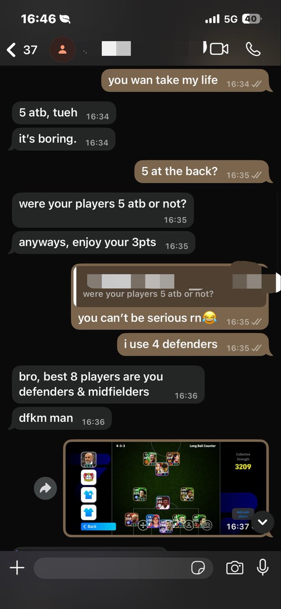 httpsbrightt's tweet photo. MD 12,he’s better than me,has better players and he’s complaining that i was defending well https://t.co/dLs3CHzCoy