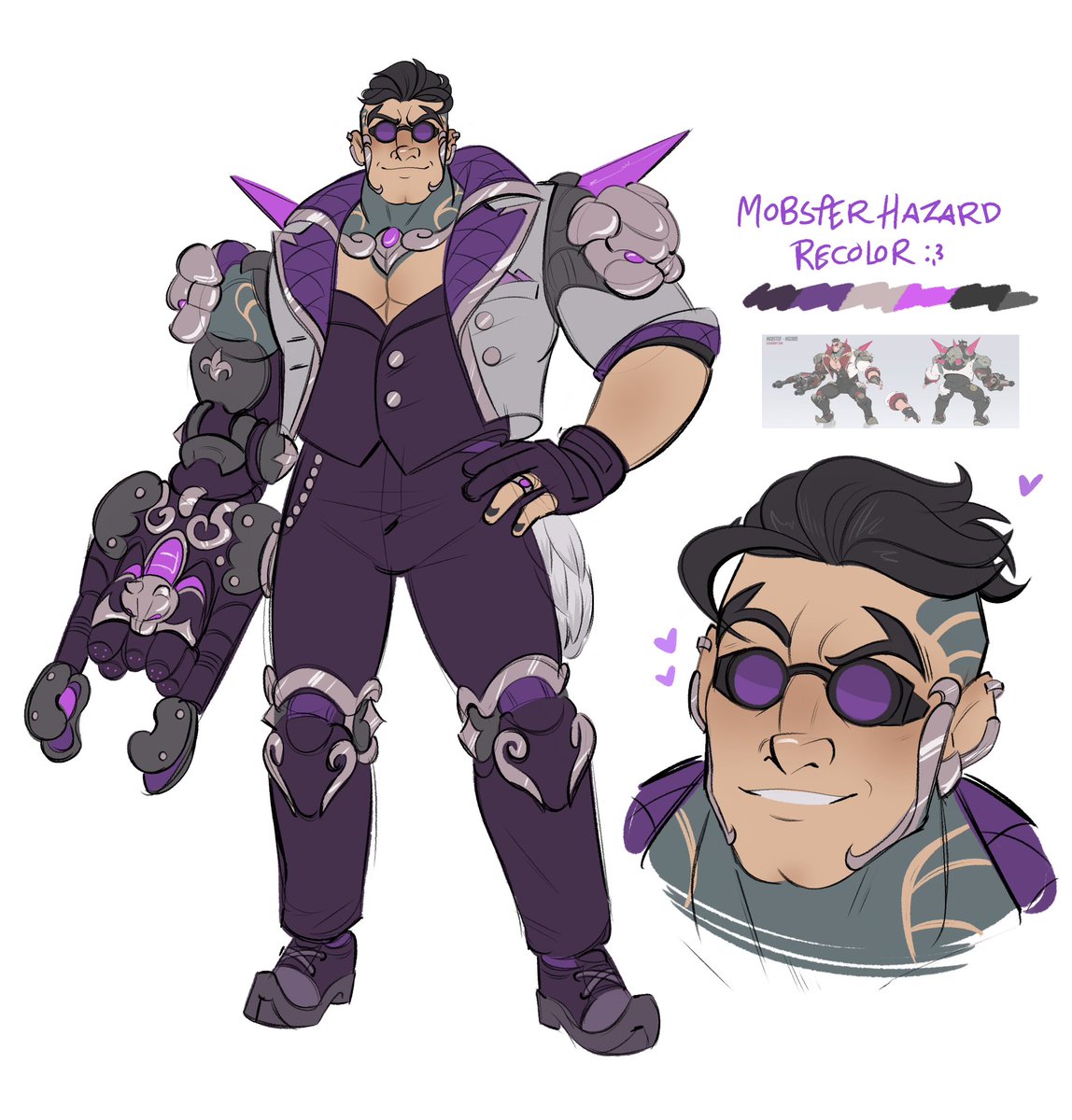 lullxious's tweet photo. maybe someday they’d release a recolor version of Mobster Hazard . . give me purple 💜 #overwatch #hazard https://t.co/EhNgdwVhnR