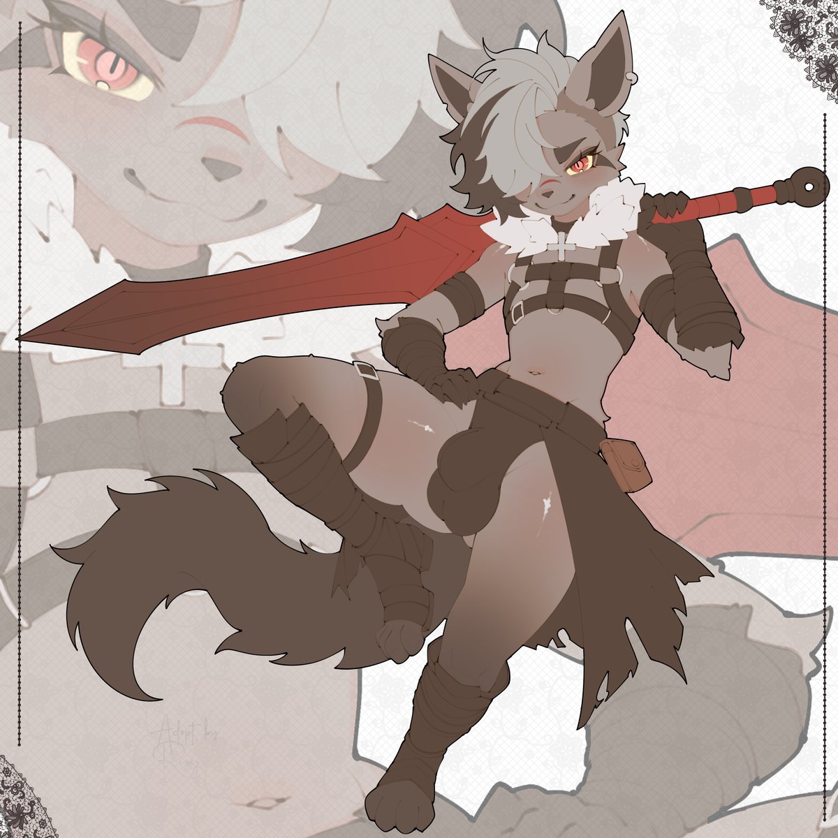 ryzij_'s tweet photo. 🐺 MIGHTYENA WARRIOR femboy adopt

SB: $50  
Min: $2
AB: $500

Retweets are appreciated!! <3 
#adoptables #adoptable #adopts #oc #MIGHTYENA #femboy #adoption #pokemon https://t.co/Xfni5MS8Ep