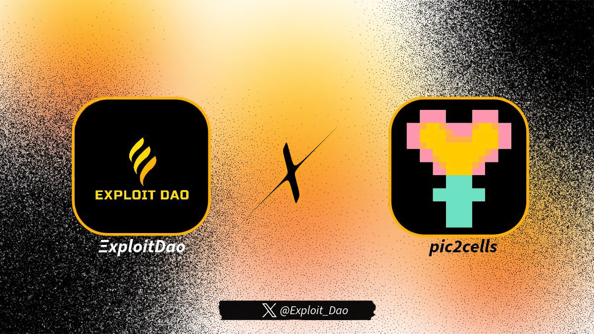 Exploit_Dao's tweet photo. We’re delighted to announce our collaboration with @pic2cells  

Our members have been granted with whitelist to their upcoming mint!! https://t.co/dkyyO363K9
