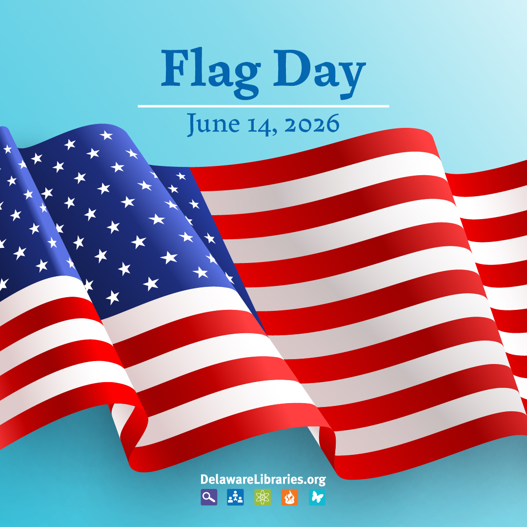 DELibraries's tweet photo. The Flag Day resolution was adopted by the Continental Congress on June 14, 1777. A flag of this design was first carried into battle on September 11, 1777, in the Battle of the Brandywine. Learn more about flag day at https://t.co/tQFN242yrf https://t.co/GUKmXWKGN0