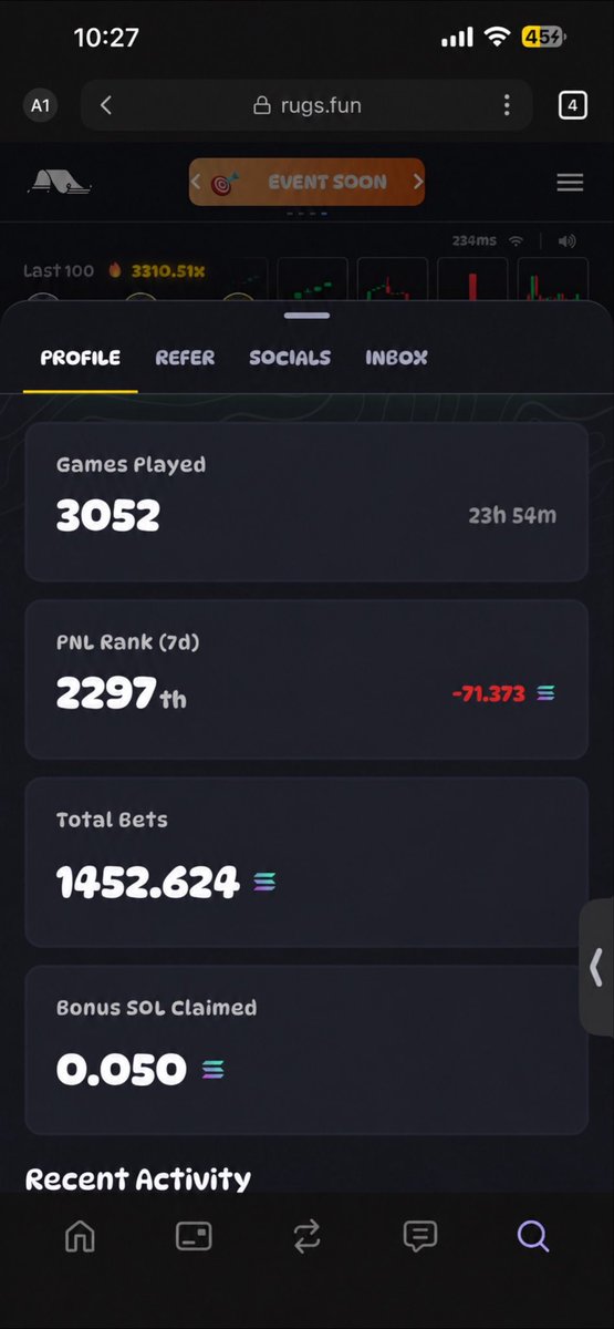 Perkiocooks's tweet photo. @fgsbilll My brother could you suss ur DMs please it will be worth your time. I am a high roller, looking to get off my current code for rugs atm ain’t been tipped or rewarded by them. I’m a high roller, down about 24 SOL just on clusters today. 72 last week lmao. https://t.co/8gHogNyVIX