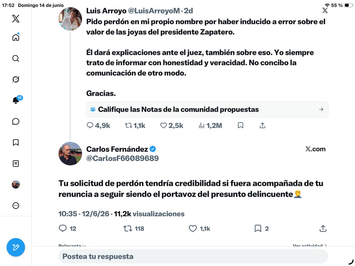 CarlosF66089689's tweet photo. El mismo señor que hace dos días nos pedía perdón por inducirnos a error sobre el valoración de las joyas de Zapatero ahora dice que no fue Zapatero el que le engañó a él.
Conclusión: Es este portavoz, Luis Arroyo, el que nos ha intentado engañar a todos los españoles😱 https://t.co/kIeCjnia1e