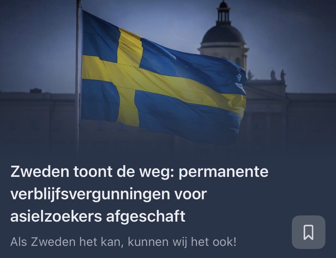 StevenArra's tweet photo. Vanaf 12 juli 2026: geen permanente verblijfsvergunning meer voor asielmigranten. Tijdelijk verblijf wordt de norm. Punt.
Terwijl België zich nog steeds achter “Europese regels” verschuilt als een bang konijntje, toont Zweden aan dat het wél kan.
Genoeg geluld. Als Zweden het kan, kunnen wij het ook!
Onze regering moet stoppen met het laffe gezever en eindelijk onze eigen bevolking beschermen.

Lees mijn volledige column hier: 
https://t.co/ZJUR3huYVL