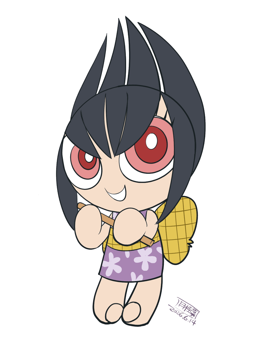gekkeiyoh's tweet photo. パワーパフガールズ風 鬼姫ちゃん （白土三平のサスケに出てくるキャラです） 2026-0614 https://t.co/TQvmrbr46P