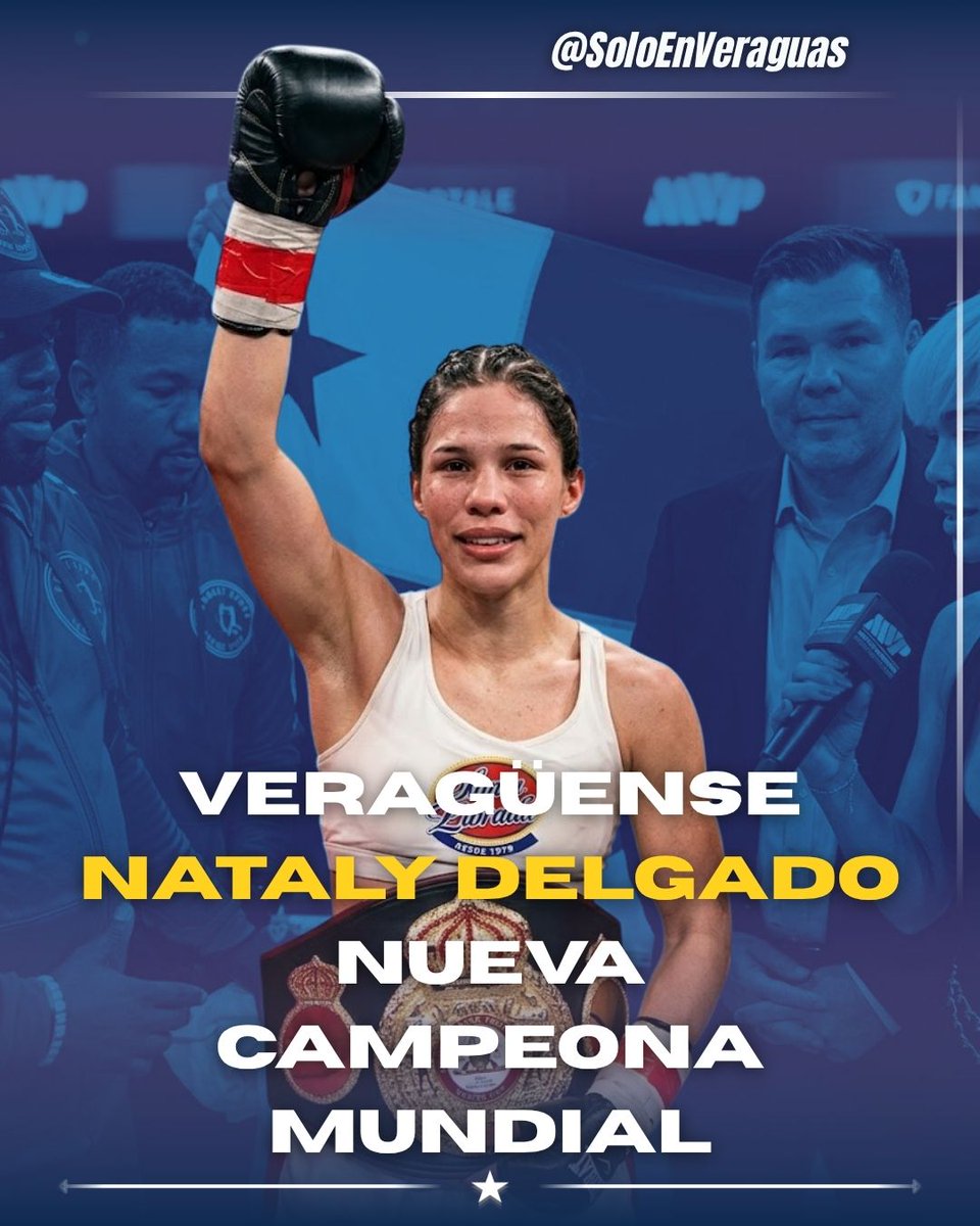 soloen44785's tweet photo. 🥊
ORGULLO VERAGÜENSE NATALY DELGADO ES CAMPEONA MUNDIAL
Fuente: Entrevista MVP, Diario Crítica, Boxrec y @lionheartdelgado
#Veraguas #BoxeoPanama #NatalyDelgado #CampeonaMundial #SantiagoDeVeraguas https://t.co/1Rq8zpH9rC