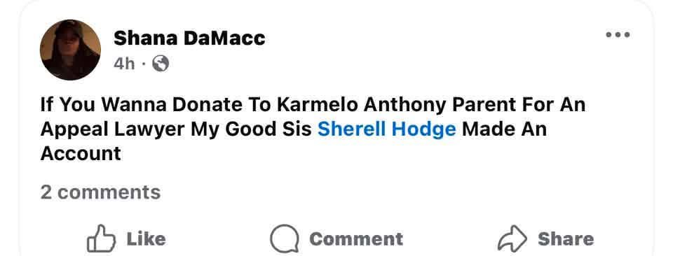 SarahisCensored's tweet photo. Domestic Violence-Focused LLC Appears to Be Used for Anthony Family Donations

Records and social media posts show that a Limited Liability Company originally presented as helping families in crisis is now apparently being used to collect donations intended for the family of convicted murderer Karmelo Anthony.

Public business records show that Sherell Helps LLC was incorporated on October 9, 2025, in Mississippi and remains listed in good standing. The company identifies itself under an industry classification related to community food services. More notably, the organization’s donation page advertises that contributions help support “families facing hardship, domestic violence survivors, and community outreach efforts.” Donors visiting the page are encouraged to contribute through a button labeled “Support Sherell Helps LLC,” accompanied by messaging suggesting the funds are intended for charitable causes and assistance programs.

However, recent social media posts suggest the donation mechanism is now being repurposed for a different purpose entirely. In one Facebook post, an individual wrote, “If you wanna donate to Karmelo Anthony parent for an appeal lawyer my good sis Sherell Hodge made an account.” Another commenter claimed, “The dad just created a new Spotfund,” while directing supporters toward alternative fundraising options.

Sherell Hodge herself appears to have acknowledged the arrangement in a public Facebook comment. Referring supporters to the “Support Sherell Helps” donation button, Hodge wrote: “Proceeds will go to the respectable parties. They’ve shut us down on every platform designed for this because they have ‘hidden clauses’ preventing it.” That statement indicates that funds collected through the Sherell Helps donation portal are intended to be routed to outside beneficiaries and that previous fundraising efforts had allegedly been denied or removed by fundraising platforms.

The donation page continues to describe contributions as helping domestic violence survivors, families facing hardship, and community outreach efforts. Yet posts from supporters indicate the money is being solicited for the Anthony family and potential legal expenses related to appeal efforts.