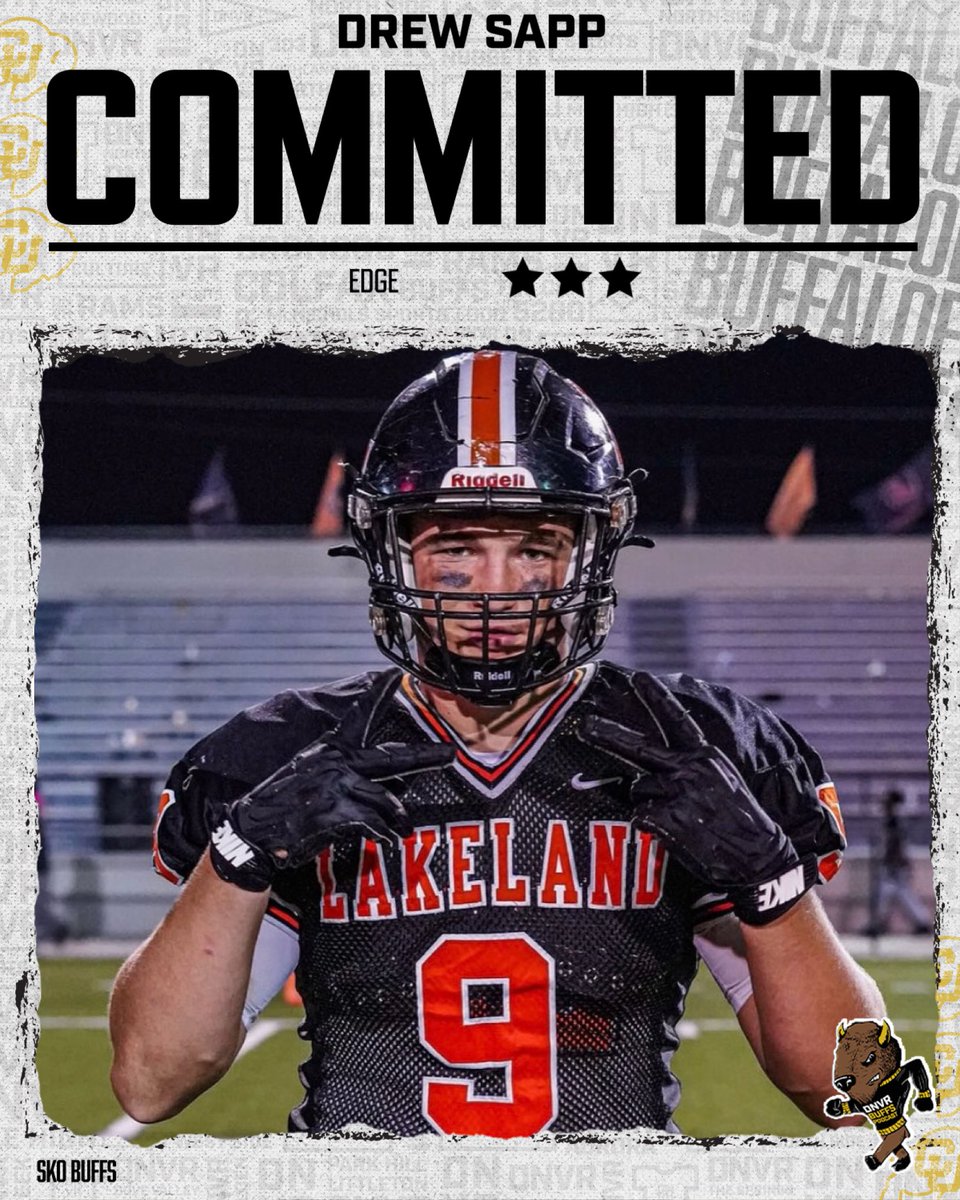 DNVR_Buffs's tweet photo. 𝑩𝑹𝑬𝑨𝑲𝑰𝑵𝑮: 3⭐️ EDGE Drew Sapp has committed to Colorado! 🔥

Sapp chose the Buffs over Mississippi State, Pitt, Vanderbilt and others #SkoBuffs 🦬 https://t.co/63jWVD5s5I