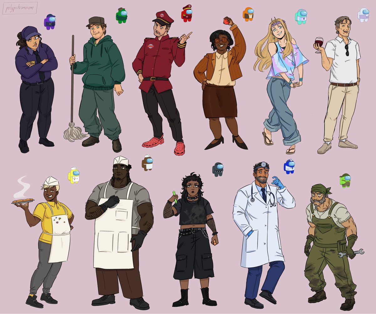 polypchromosome's tweet photo. lousy attempt at human designs for the among us show characters

#amongusshow #amongus https://t.co/PTkOTnlu0C