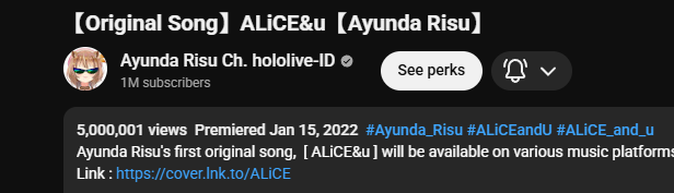 moaa002's tweet photo. As if getting 1 million subs wasn' enough, the MV of one of her hit ORIGINAL SONGS,  ALICE&amp;U,  has reached 5 Million views 🥳🥳🥳🐿️🐿️🐿️🩷🩷🩷

#Ayunda_Risu #Risu_Live

https://t.co/J7EeAn5dqp https://t.co/qZqUAfuu3V