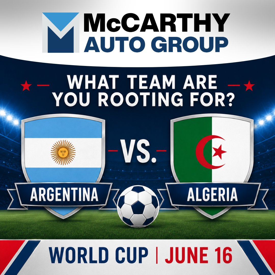 OPChevrolet's tweet photo. ⚽🏆 Kansas City, it's your turn!

The World Cup is coming to town on June 16, and we want to know...

🇦🇷 Argentina or 🇩🇿 Algeria?

Drop your team in the comments and tell us who you're rooting for! 👇⚽

#WorldCup2026 #KansasCity #KCWorldCup #SoccerFans #WhoAreYouRootingFor https://t.co/iRxaL1bysQ