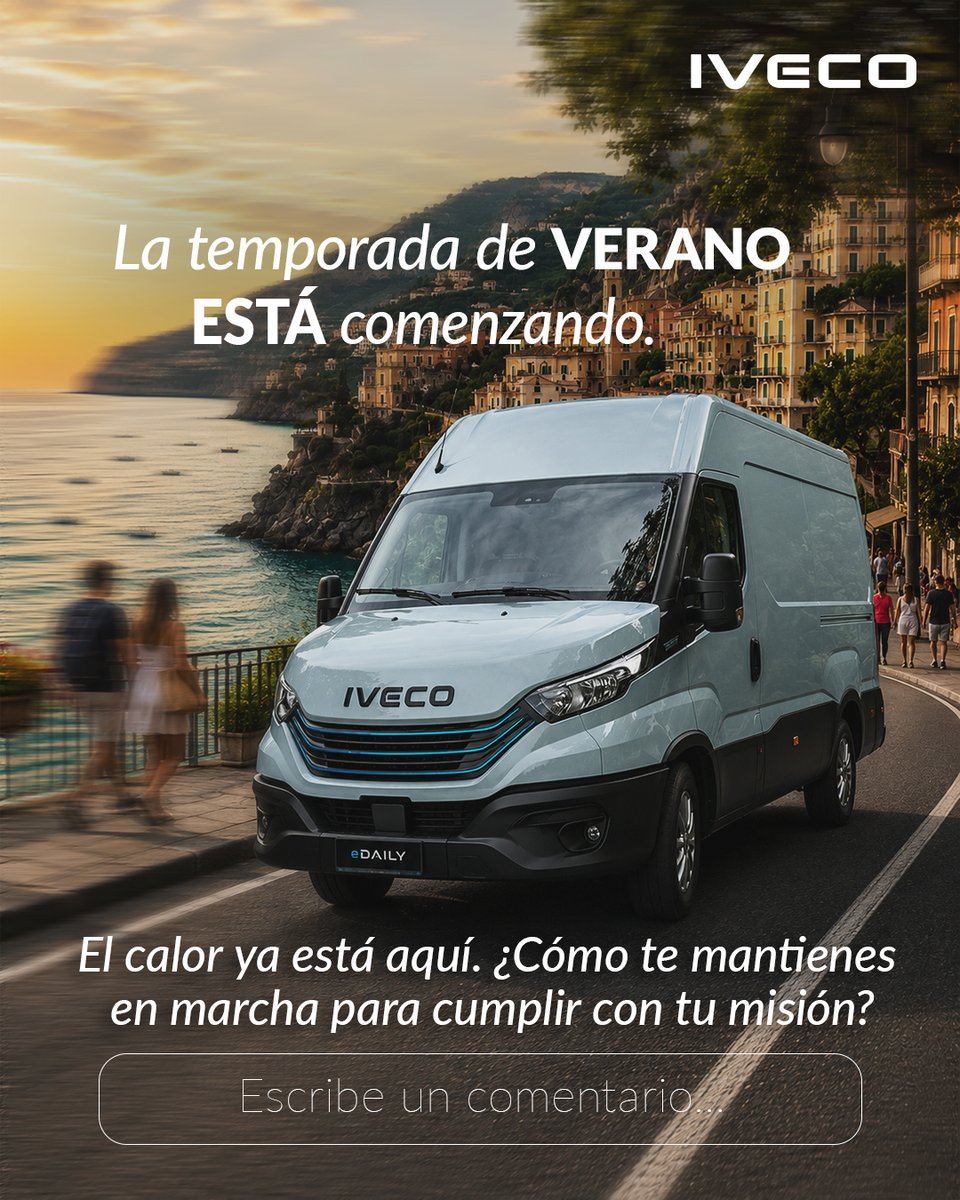 IvecoES's tweet photo. ☀️ Llega el verano, pero el transporte no se toma vacaciones.

Más calor, más horas de luz y la misma dedicación de quienes mantienen el mundo en movimiento cada día.

🚛 Conductores, ¿qué consejo daríais para afrontar mejor las rutas durante los meses de verano? 
#IVECO https://t.co/JjrPn71fuZ