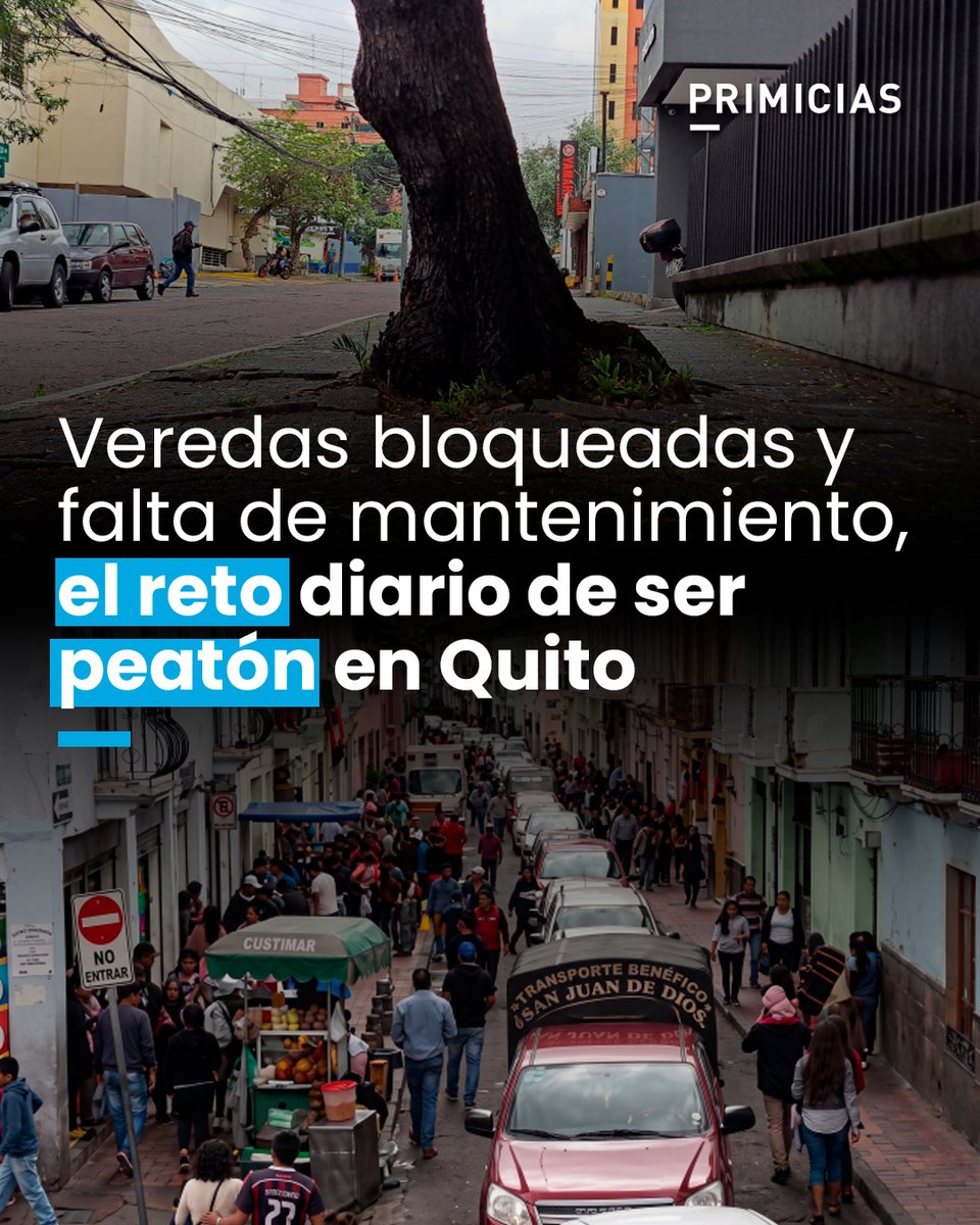 Primicias's tweet photo. Ante el evidente deterioro y la falta de mantenimiento de las veredas, la Agencia Metropolitana de Control ya registra 82 propietarios sancionados en lo que va de 2026, una cifra que expone el debate sobre quién debe asumir la reparación del espacio público en Quito. https://t.co/NB3tsNXpyY