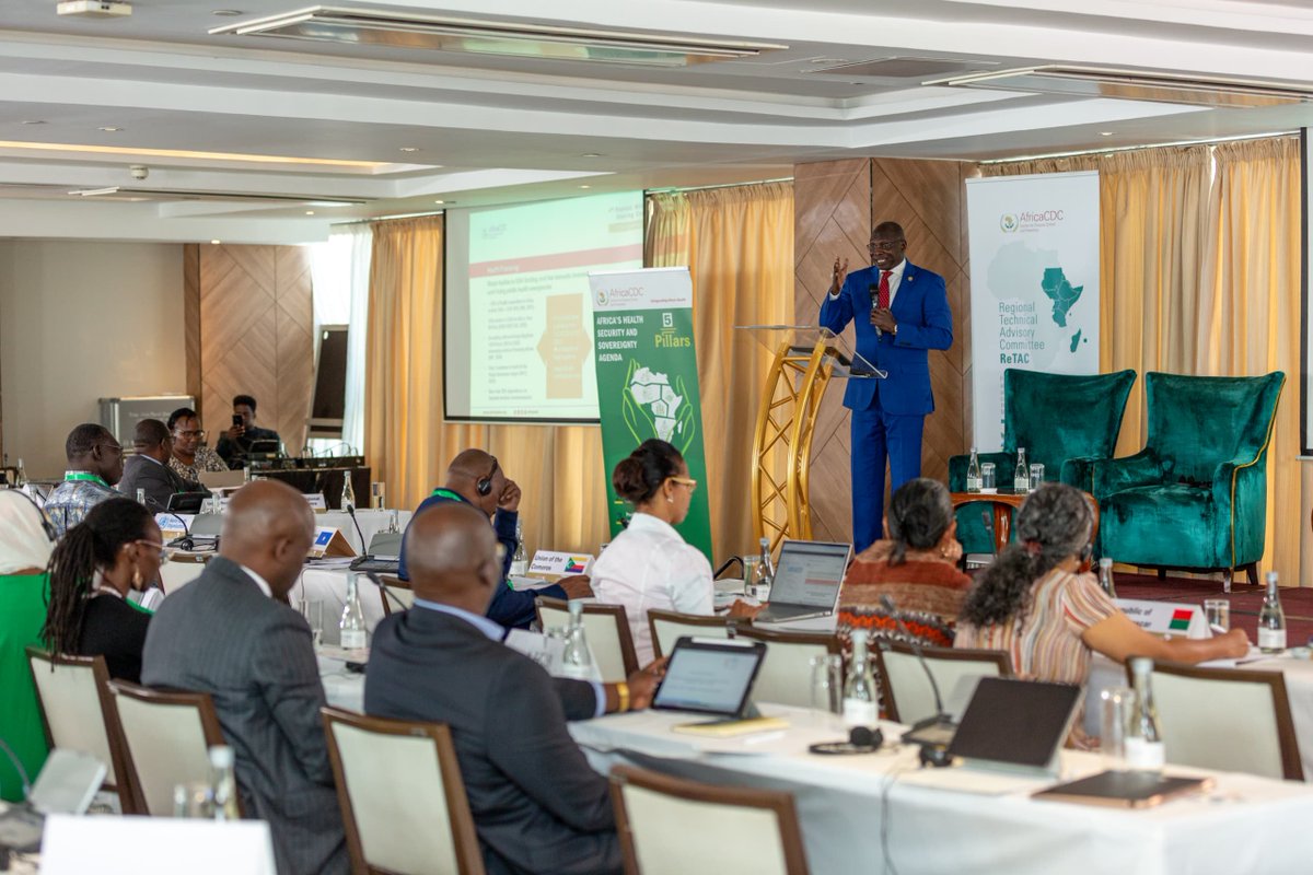 AfricaCDC's tweet photo. Strengthening #HealthSecurity and unlocking sustainable financing remain central to Eastern Africa's health agenda.

At the 8th Regional Technical Advisory Committee (ReTAC) meeting, health leaders and technical experts from across the region united to drive forward the Africa Health Security and Sovereignty Agenda. 

The work of East Africa's ReTAC is strengthening #HealthSecurity, unlocking sustainable financing, and building resilient, self-reliant health systems for all East Africans. 

Collaboration and shared vision are at the heart of this progress, ensuring that every Member State in the region is better prepared to prevent, detect, and respond to health threats.

#AHSS #AfricaResponds