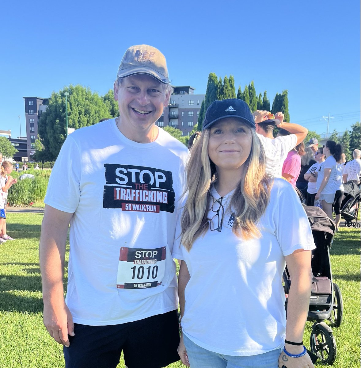 RonHocevar's tweet photo. Record turnout at the @StoptheTrafficking5K. Proceeds benefiting MN and international organizations working to stop trafficking and online exploitation. Had a great time with Jenni and Robb. @actunited https://t.co/XqeEgAXO5p