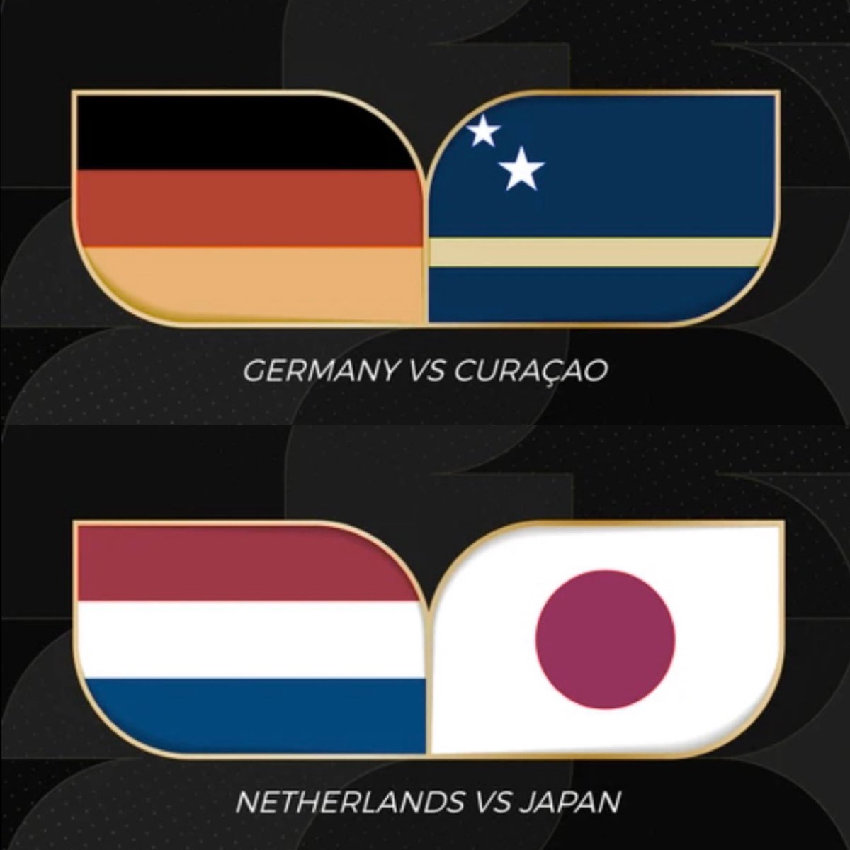 ChathamButler's tweet photo. The #FifaWorldCup continues today with four more matches coming our way! #Germany v #Curaçao starts us off at 1pm followed by #Netherlands v #Japan at 4pm. #IvoryCoast v #Ecuador kicks off at 7pm and #Sweden v #Tunisia rounds out the day at 10pm! #FWC26 https://t.co/QdTxTpPQya