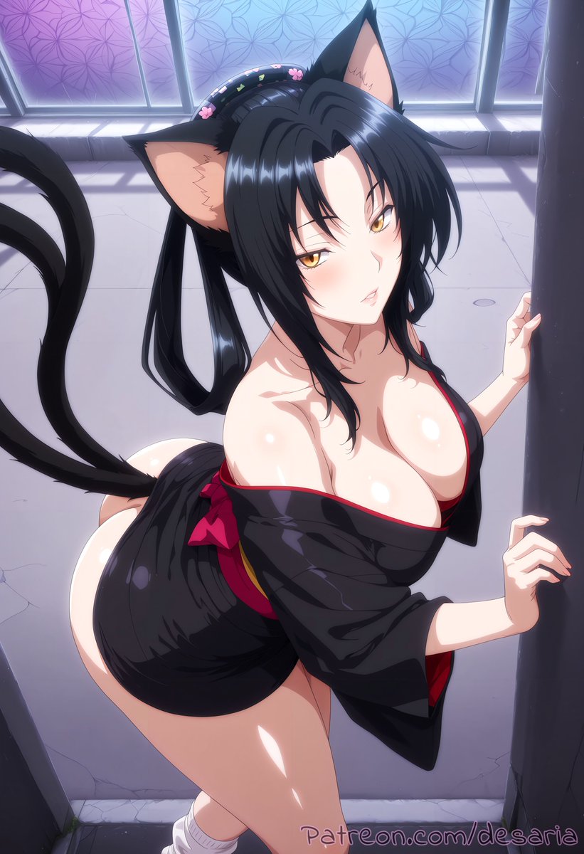 Desariavore's tweet photo. Kuroka from Highschool Dxd https://t.co/CItQksFIGG