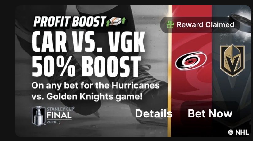 SPGGambling's tweet photo. 50% Boost on DK

PUCK LINE

🆓 ✅ $1.59 https://t.co/XNDeIhjhsq