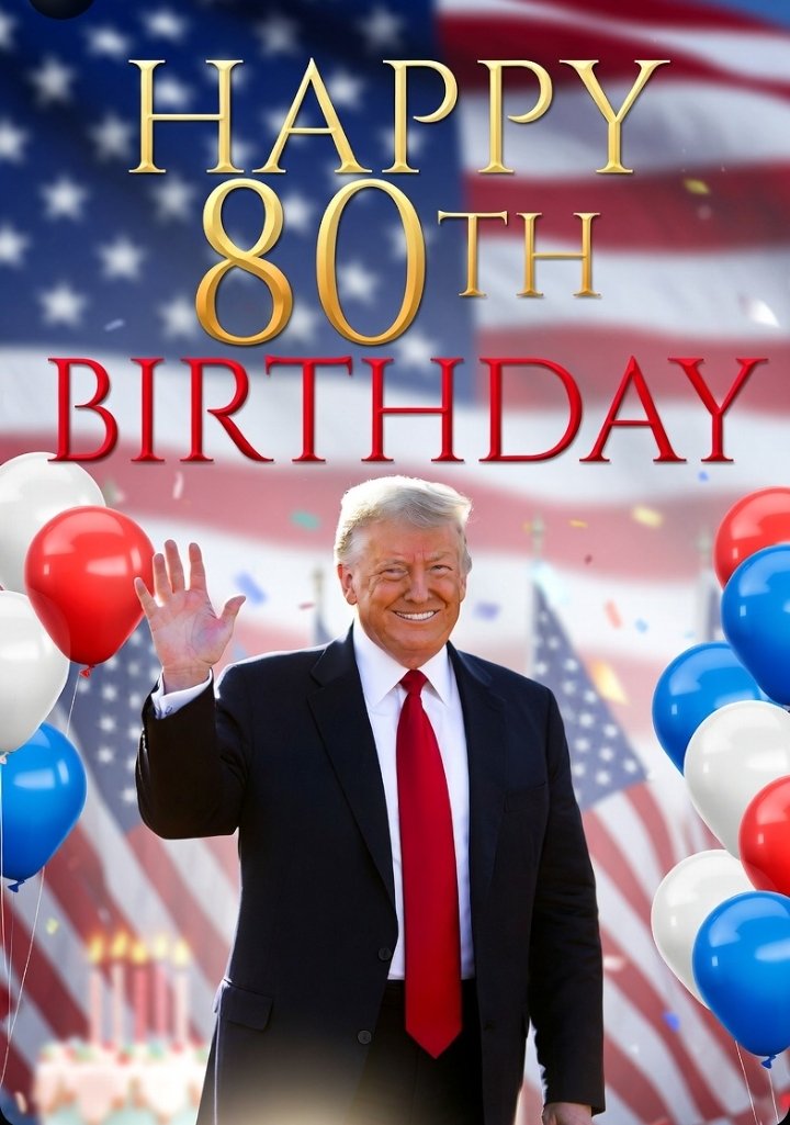 CualquieraMujer's tweet photo. Hoy cumple 80 años el Presidente Donald Trump 😀 https://t.co/fckvFkkCL1
