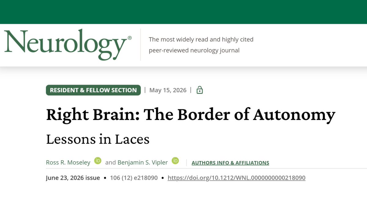 GreenJournal's tweet photo. Right Brain: The Border of Autonomy—Lessons in Laces https://t.co/oqy3hMHusJ

#NeurologyRF https://t.co/U0ZHmGPPdB