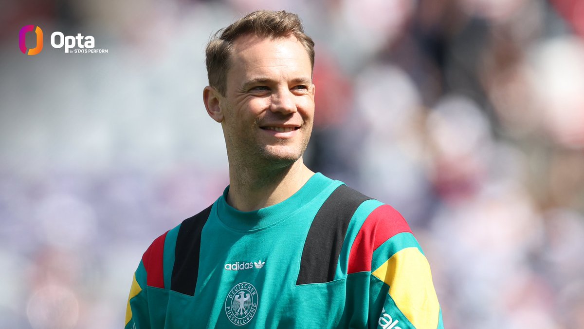 OptaJoe's tweet photo. 40 - Aged 40 years and 79 days, Manuel Neuer today becomes Germany's oldest ever appearance maker at a major tournament (World Cup/EUROs), surpassing Lothar Matthäus who was 39 years and 91 days old against Portugal in the group stage of EURO 2000.

Legend. https://t.co/YueGdqQ6aw