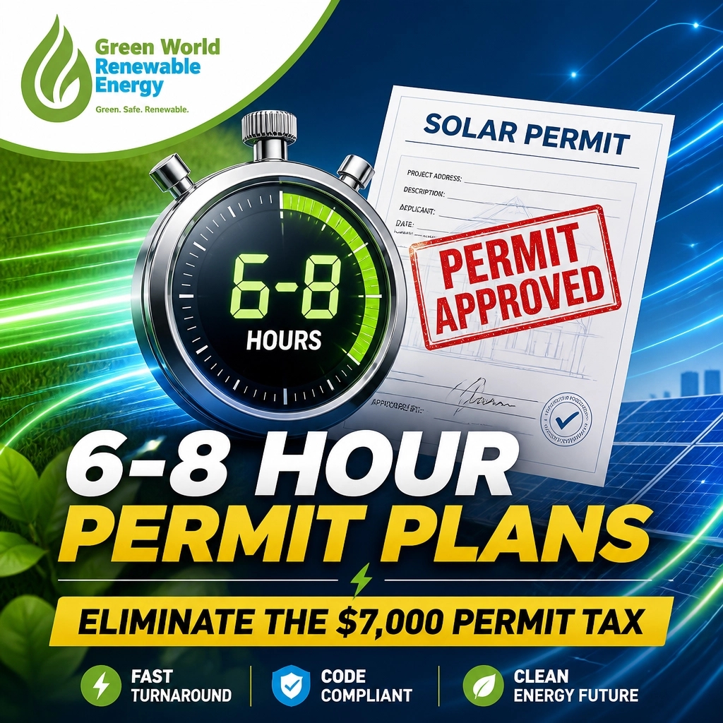 greenworldus's tweet photo. Stop losing money! 🛑 Eliminate the $7k permit tax with our 6-8 hour plan turnaround. ⚡ 99% AHJ approval guaranteed. 

📧 arjun@greenworld-energy.com
📞 +14432328517
🌐 https://t.co/WiL9qMoTLl

#SolarPermits #SolarEnergy #Renewables #CleanEnergy https://t.co/khkcITPeoK
