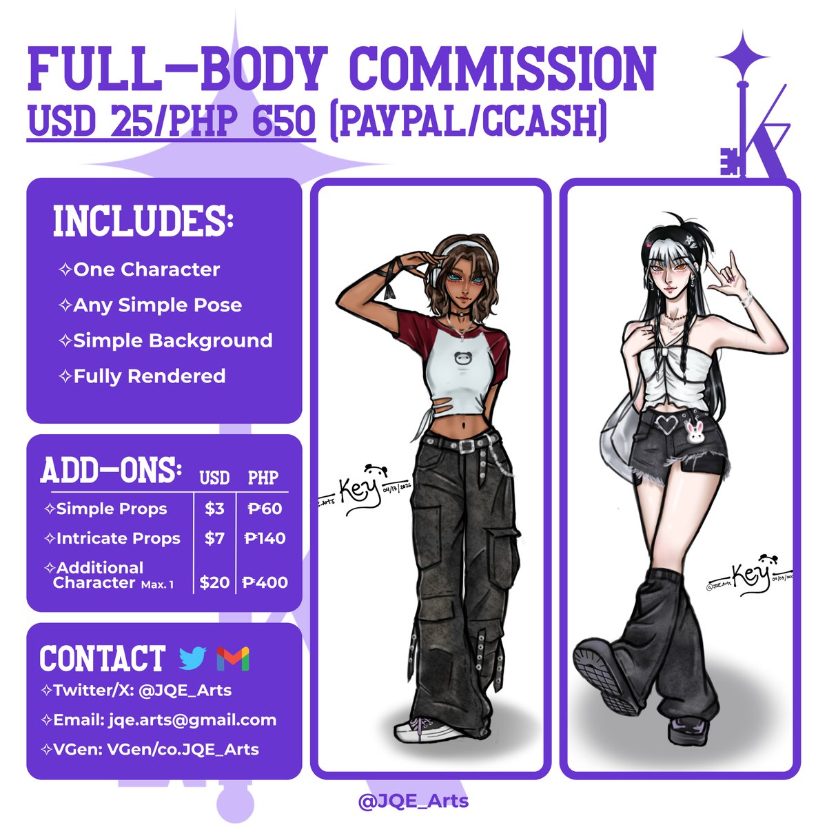 jqe_arts's tweet photo. ˖⊹°˖✧ C◇MMISSI◇NS OPEN! ✧˖°⊹˖
Aside from local and international c◇mmissi◇ns, VGen c◇mmissi◇ns are also open!
I hope you'll trust me with your character/s!! 🥹
DM if u have questions!
#art #artph #arttwt #promotwt #yumetwt #artmoots #commissionsopen #VGen https://t.co/gjpBtidlWU