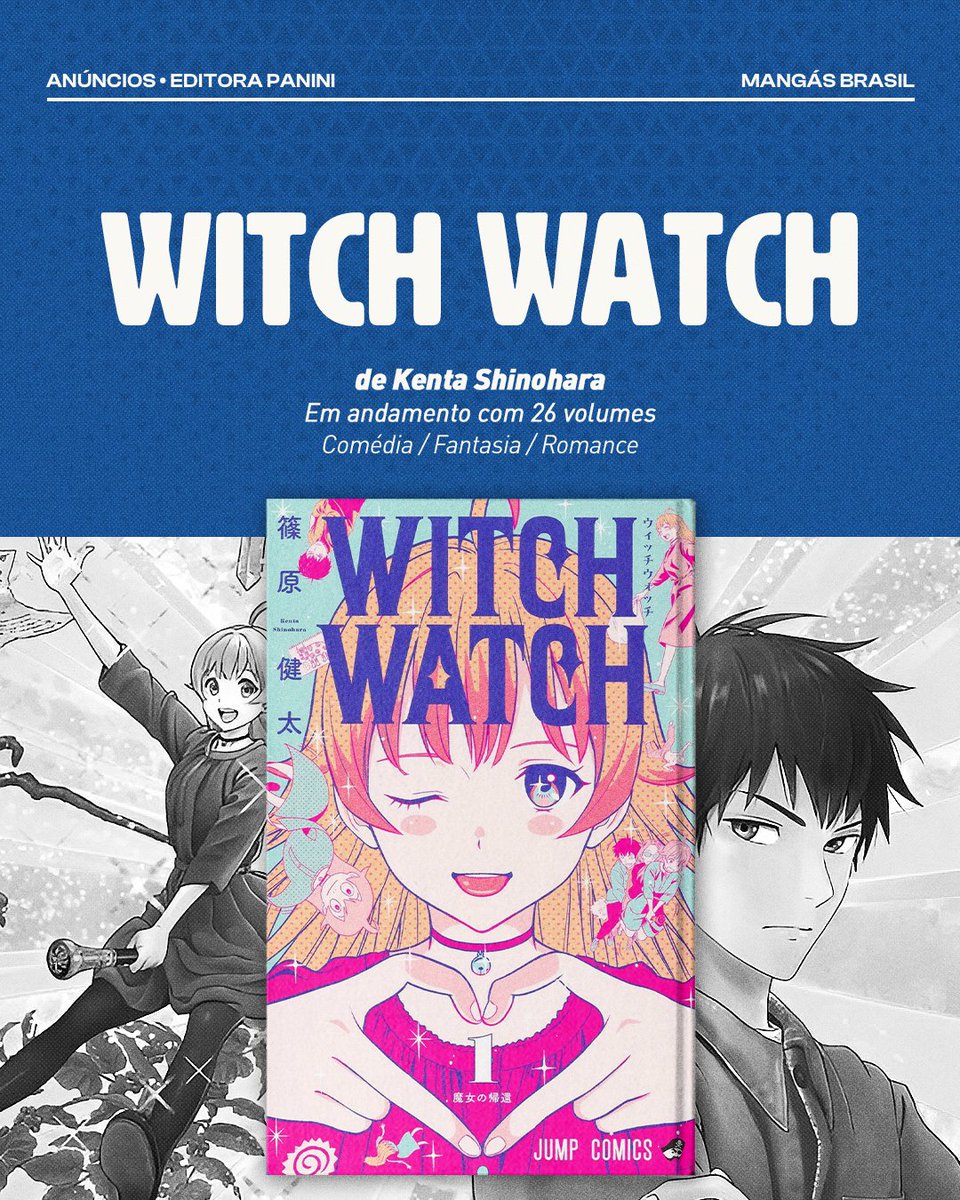 MangasBrasil's tweet photo. A Editora Panini anunciou neste domingo (14/06) os novos títulos que passarão a integrar seu catálogo a partir de agosto. Entre as novidades confirmadas estão Witch Watch, Romantic Killer, Bem-vindo à Escola de Demônios Iruma-kun (em edição 3 em 1), Gantz:E, One Piece – Vida Escolar e Meaheim.

+