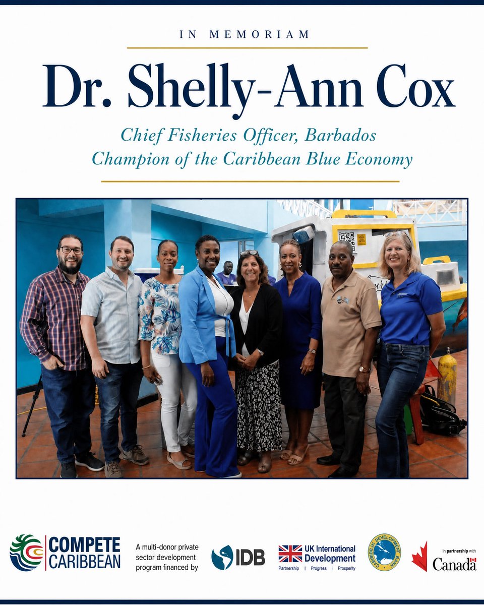 competecarib's tweet photo. Honoring Dr. Shelly-Ann Cox.

It is with heavy hearts that we mourn the passing of Dr. Shelly-Ann Cox. The impact of her work will resonate across our shores and oceans for generations to come.

Rest in peace Shelly-Ann. Your passion and dedication will continue to guide us. https://t.co/EBtH8UGcwu