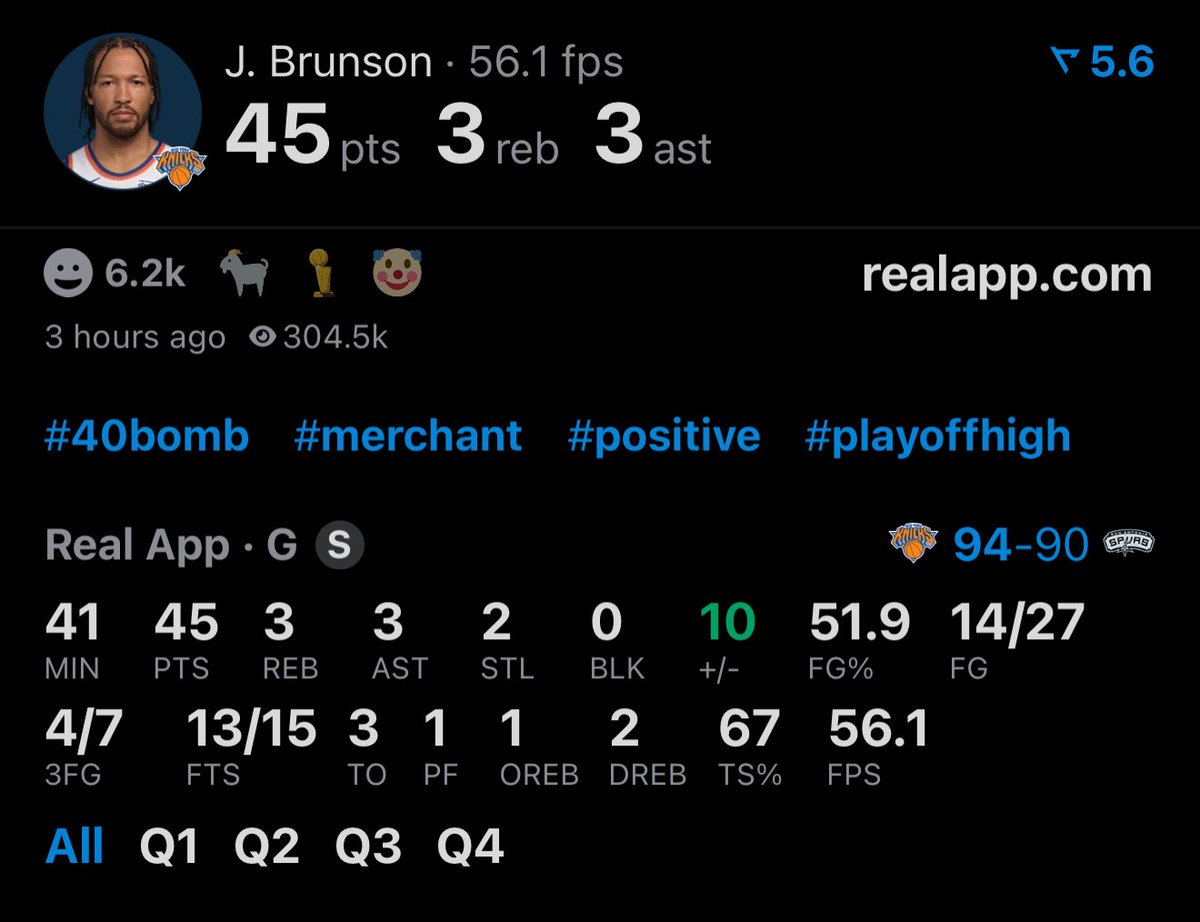 leocarranza99's tweet photo. Imaginate hacer esto en un partido definitorio de unas Finales de la NBA... y de VISITANTE.

Jalen Brunson es histórico. https://t.co/GKnC3bc6m1