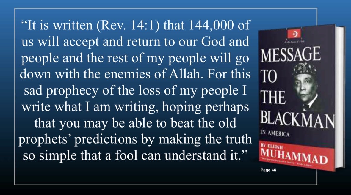 MosqueMaryam's tweet photo. For this sad prophecy of the loss of my people I write what I am writing, hoping perhaps that you may be able to beat the old prophet’s predictions by making the truth so simple that a fool can understand it.- Elijah Muhammad —@MasterDMuhammad #NOISundays https://t.co/Q6FOON1YfQ