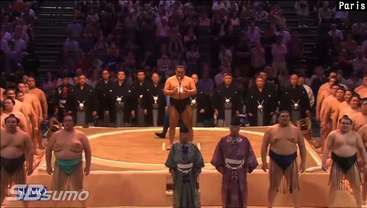 hitchsty_77's tweet photo. フランス公演 打ち止め👏
豊昇龍 フランス語の挨拶､良かった‼️
安青錦を先頭に退場時､笑顔でハイタッチ🫸🏻🫷🏻✨
お疲れ様でした☺️ https://t.co/jRIMDCRyZj