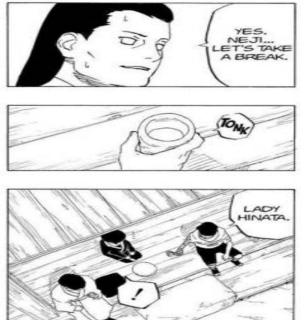 jskcult's tweet photo. Rare footage of 'slave' neji enjoying tea made by his 'slave master' hinata with clan leader https://t.co/Iwt9Q91V4p