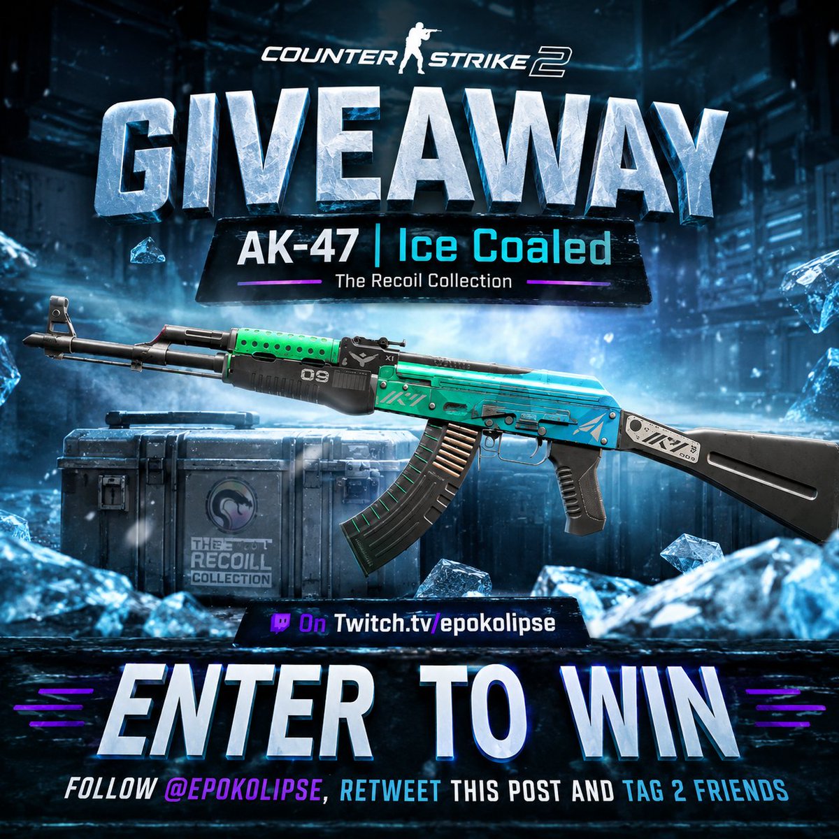 epokolipse's tweet photo. 🧊 AK-47 Ice Coaled Giveaway🧊

☑️ Tonight on ttv/epokolipse
☑️ Retweet, tag 2 friends and follow for more https://t.co/81sNtS1UaO
