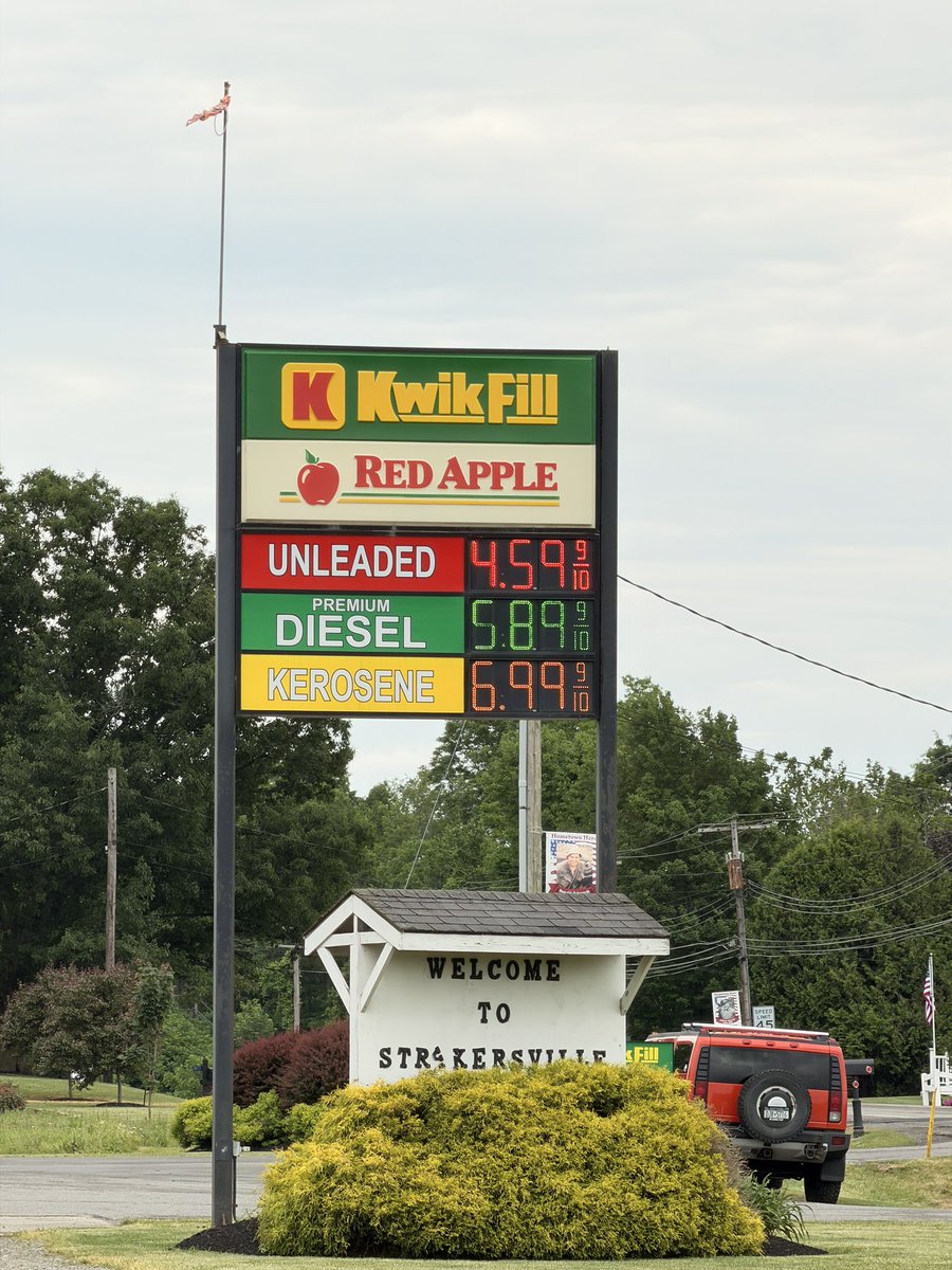 DougWilson_'s tweet photo. Drove home the last two days (from Florida) and went through 6 states before entering NY.  And this was the most expensive state for gasoline by a .90-$1 average. 

FU @GovKathyHochul @KathyHochul https://t.co/JKCTQ29BXw