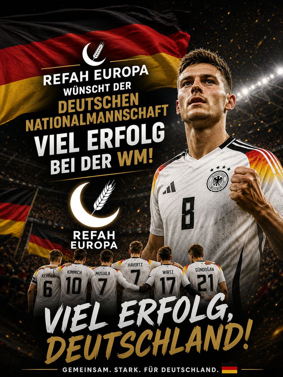 refaheuropa's tweet photo. wir als Refah Europa e.v. wünschen der Deutschen Nationalmannschaft bei der WM viel erfolg https://t.co/FedLnzfsDh