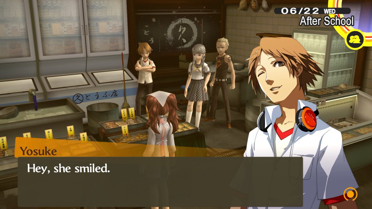sholmesattorney's tweet photo. i think it's both funny but also pretty neat that yosuke's birthday is the same day they go warn rise about the midnight channel. he really got to meet his favourite idol on his birthday. what are the chances https://t.co/zn5eJAqQzu