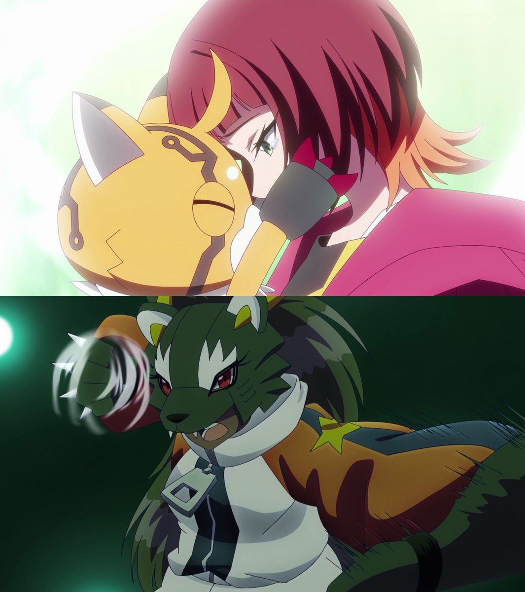 ToeiAnimation's tweet photo. New episode of DIGIMON BEATBREAK, “Rampaging Instinct” is now available to watch!

Reina trains hard with Pristimon to get back at Rose. Meanwhile, a series of bombings targeting World Union facilities linked to GIFT occurs. Overwhelmed by anxiety and losing focus, Reina lets the target escape and starts to lose confidence.

Watch the brand new episode now on simulcast!

#Digimon #BEATBREAK