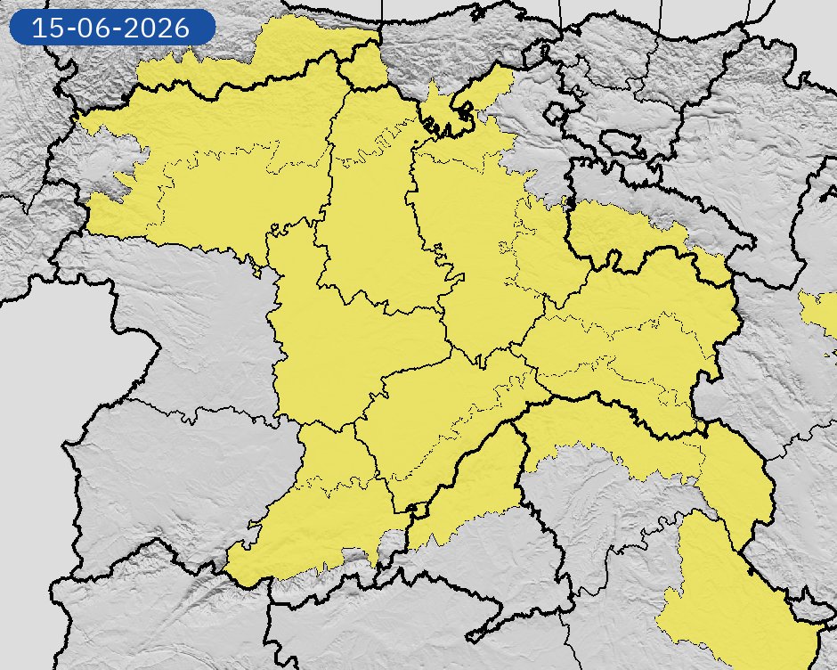 AEMET_CyL's tweet photo. 14/06 18:24 AVISOS HOY Y MAÑANA | Castilla y León: tormentas. Nivel máximo de aviso: amarillo.
Actualizaciones en https://t.co/qvxyC0edHd https://t.co/QrYZj4rHFX