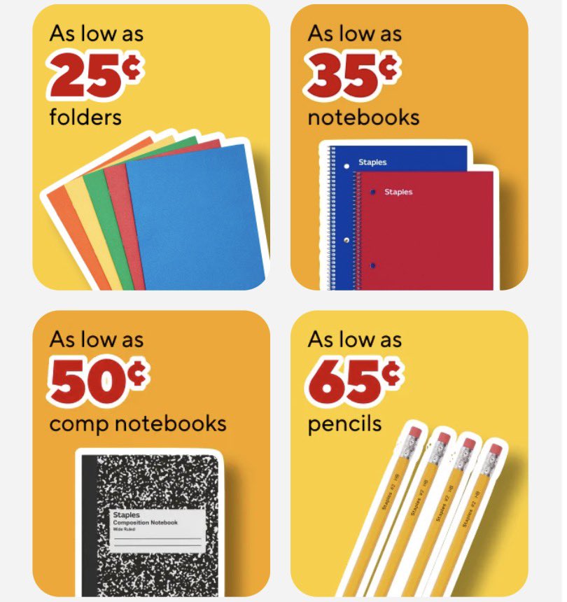 LordOfSavings's tweet photo. 🏃‍♂️ Now’s The Time To Load Back Up On Office &amp; School Supplies! Check Office Depot, Staples, &amp; Target For Items As Low As 25 Cents!

✏️ Office Depot - https://t.co/akOJ9JgkNm
📝 Staples - https://t.co/rCtwXHaYAJ
📚 Target - https://t.co/7z5VBbgMmb https://t.co/aQSC9Cfngl