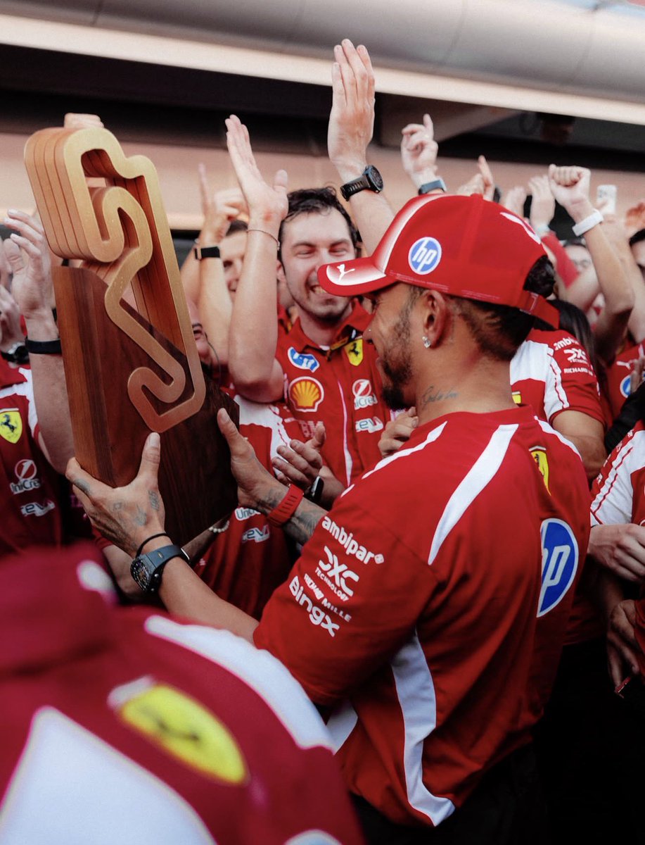 fiagirly's tweet photo. Lewis Hamilton dedicates his win to his fans! 🥹

“DREAM THE IMPOSSIBLE. I can't begin to describe how amazing it feels to finally win in red. Grazie mille, Scuderia Ferrari.”

“To all the fans, this win is for you. I could not have made it to this moment without the support from you all. You've stuck by me. There have been dark times, times where the negativity won out and I felt useless and hope felt impossible.”

“You all told me to remember. To remember to fight, to remember to keep going. To remember who I am. This win is just as much yours as it is mine. Thank you Team LH, thank you Tifosi. Let's keep it going.” ❤️