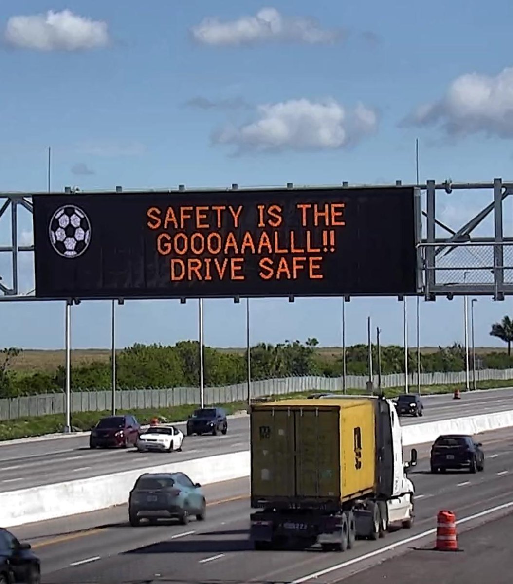 MyFDOT's tweet photo. Make the smart play on the roads to ensure safety is always the GOOOAAALLL ⚽ 

When travelling in or around the Miami Dade region over the following weeks, check https://t.co/5xr2mkxxUv for real-time, play-by-play traffic updates! https://t.co/xROOAJsF0W